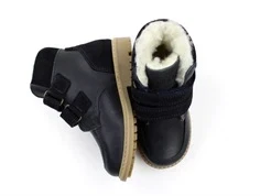 Wheat vinterstøvle black granite med velcro og TEX